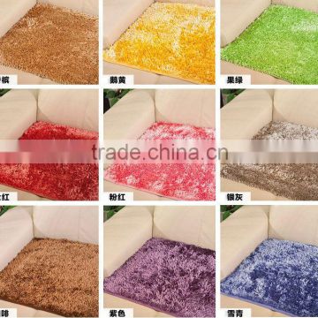 Shiny chenille carpet rugs with anti slip base shaggy floor carpet