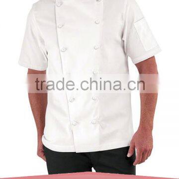 Traditional Fit Short Sleeve Chef Coat Uniform/Knotted Cloth Buttons 100% Cotton Cook Uniform