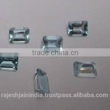 Aquamarine faceted octogan 10x8