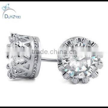 925 silver micro pave round cz earrings