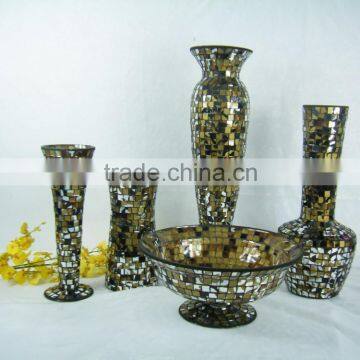 glasswae, mosaic glass vases