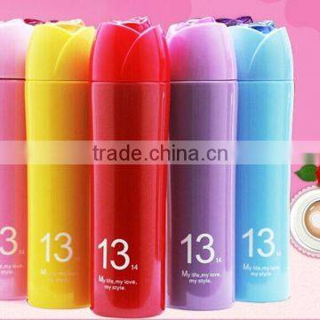 New style certified stainless steel colorful rose type vacuum flask