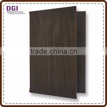 A4 Paper Accessories Amenities Hotel Used Wooden Menu Holder Leather Book