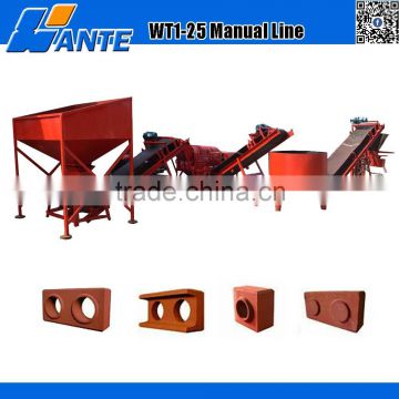 Low price hot sale WT1-25 soil clay interlocking bricks making machine production line