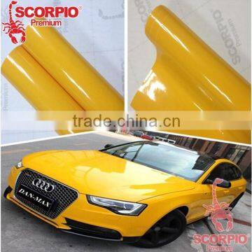 High glossy PVC adhesive color changing yellow car wrap vinyl film