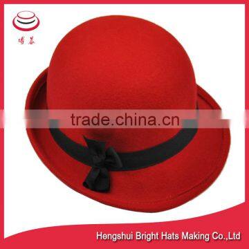 Wool Felt Bowler Trilby Hat for Ladies photo-4