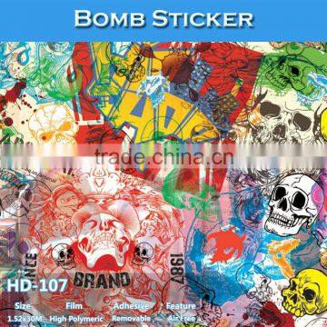 HD-107 CARLIKE Air Bubble Free Durable Car Wrapping Sticker Bomb