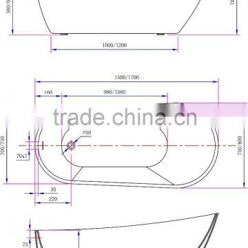 CUPC Acrylic Bathtub, Freestanding Bathtub,bathtub photo-5