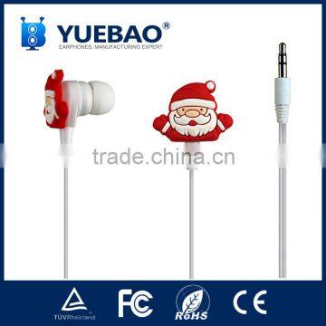 fashion 3D Santa Claus designed earphone for christmas