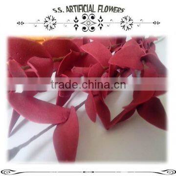 Artificial Fake Red Leaves Plant Branch