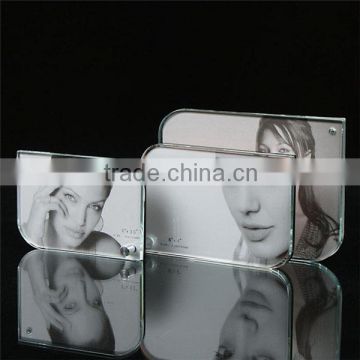 Elegant block beautiful glass 3d crystal photo frame