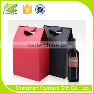 elegant 2 slots leather wine box