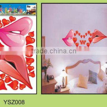 Large Mouth shape Removable Wall Sticker for kids room decorative