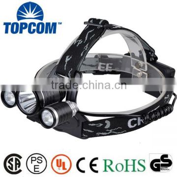 6000 Lumen 4 Modes XML T6 And R2 3 LED Brightest Lumen Rechargeable Headlamp + Bag + Bike Clip + Band + Normal Box Packing