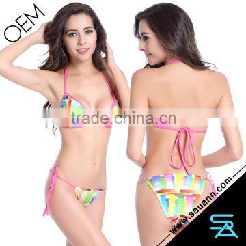 Summer Wonderful Design Colorful Cube Custom Bikini Swimsuit