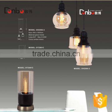 Antique Copper & Glass Coffee Industrial Pendant Light With CE,ROHS,UL Certificate for Reasturant