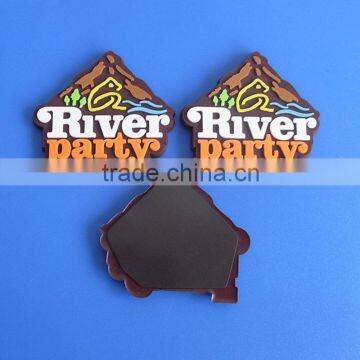 brown wooden house River Party 3D PVC magnetic sticker fridge magnet