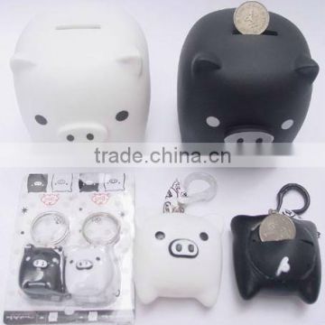 CE ROSH EN71 plastic pvc black white piggy money bank