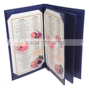 27HLE 11 x 8-1/2 Leatherette 6 View Panel Pocket Menu Cover