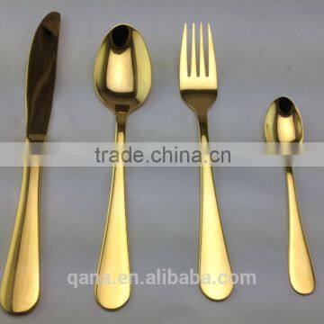 Golden stainless steel tableware set wedding gift set