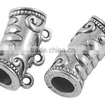 Tibetan Style Beads, Lead Free, Tube, Antique Silver Color, 13x22x10mm, hole: 2mm(TIBEP-A12168-S-LF)