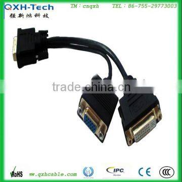 Customizable DVI to VGA cable DVI with branch VGA