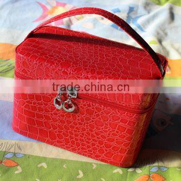 2014 Ladies Travel PU Cosmetic Bag With Handle