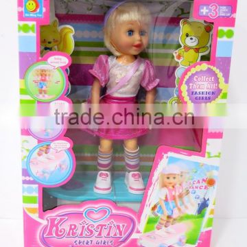 Electrical DOLL DANCE MUSIC SCOOTER,2 cloth mix