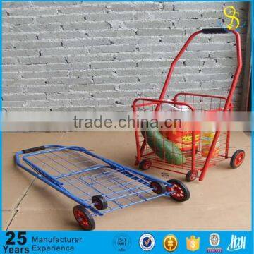 Foldable supermarket Shopping trolley Cart with 4 wheels (guangzhou)