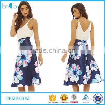 Floral printed women mini fancy formal tutu a-line skirts