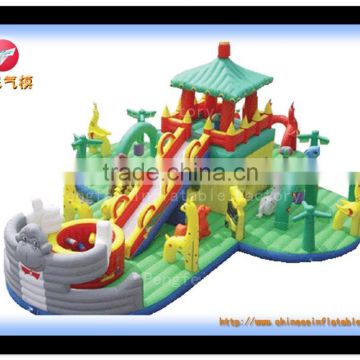 china inflatable, inflatable obstacle slide, carton kids paradise park