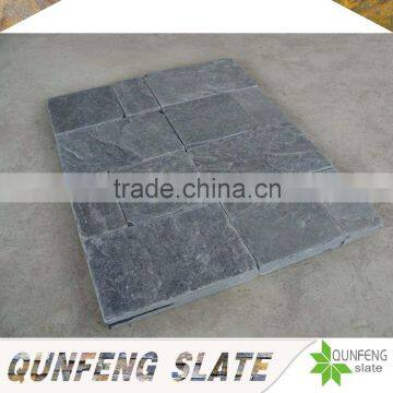 high quality cut-to-size stone form natural black slate tile tumbled stone patterns paving stone