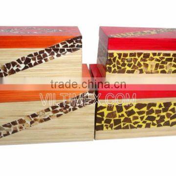 Bamboo gift box with 100% pure bamboo, green product in Vietnam