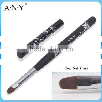 ANY Nail Art UV Gel Design Wood Handle Oval Nail Brushes Nylon Hair