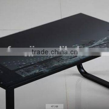 2015 Hot Sale Tempered Glass Black Leg Coffee Table photo-2