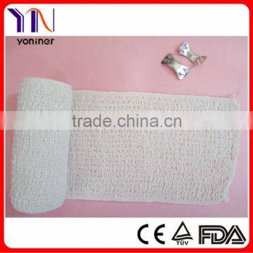 OEM medical spandex crepe bandage,elastic crepe bandage with blue/red lines