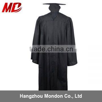 College Graduation Gown Fluted Back Matte black