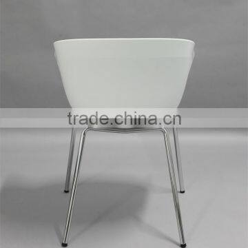 Guangdong Dining Furniture Modern Design Plastic Chairs With Metal Legs photo-5