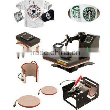 Low cost YH-J61 Combo 6 in 1 multifunction heat transfer ,plate press machine,cloth T-shirt press machine