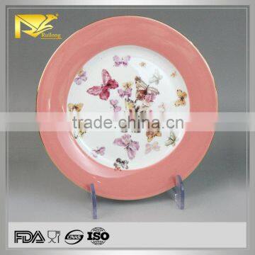 china supplier butterfly glazed bulk dinner plate, unique dinner plates
