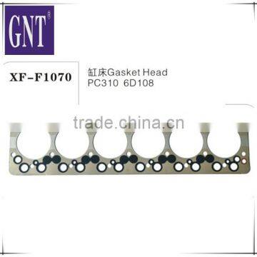 excavator Cylinder head gasket for PC310 6D108