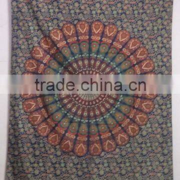 RT-629 Indian Decorative Mandala Printed Tapestry Wall Throws Indian decor Art Sanganeri Screen Print Bedspread Jaipur