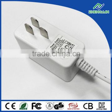 White Shell Wall Mount Adapter 12V 1A AC Power Supply With PSE Certification