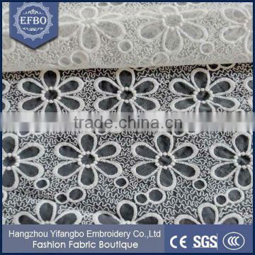 hot sale cotton crochet lace fabric milk fiber embroidery fabric for used clothing and women garments