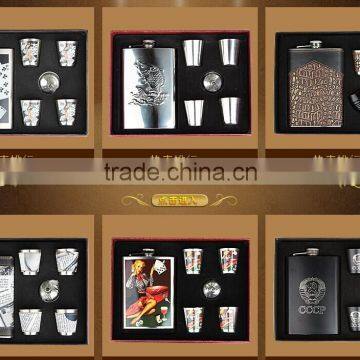 9oz and 18oz Hip Flask Add to Four Cups and a Funnel in Gift Set Box