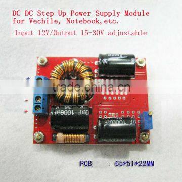 DC converter boost adjustable power supply module suitable for notebook moving charger , vehicle battery charger ,etc.