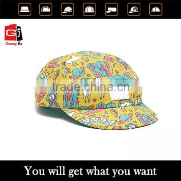 2015 hot design manufacture 5 panel printing cap wholesale custom painters caps