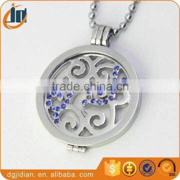 Stainless steel floating charms memory locket necklace