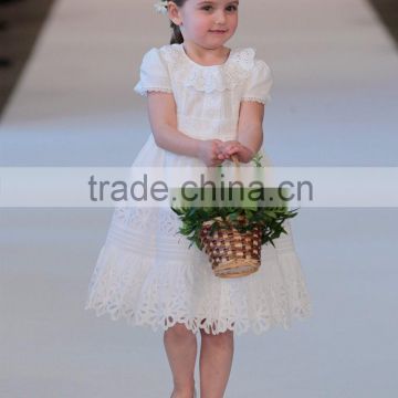 (MY1521) MARRY YOU Custom Made Short Sleeve Lace Little Queen Flower Girl Dress For Wedding