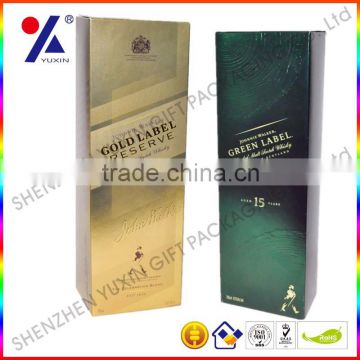 Customized design high quality rectange whisky cardboard paper boxes & top grade gift wine packing box                        
                                                Quality Choice